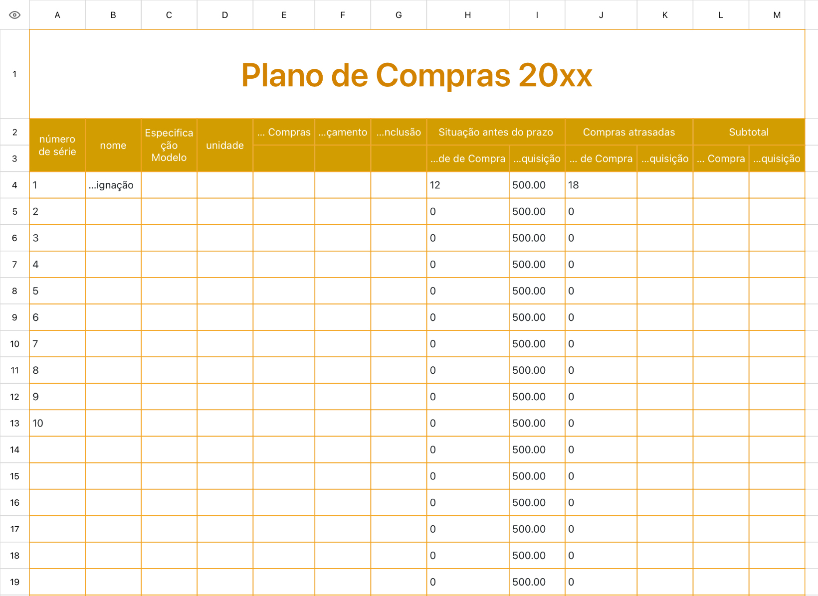 Plano de Gestão de Compras